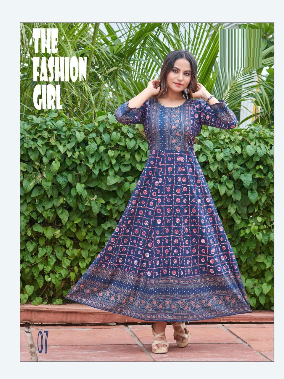 Sunlight 01 Rayon Printed Ethnic Wear Designer Long Anarkali Kurti Collection